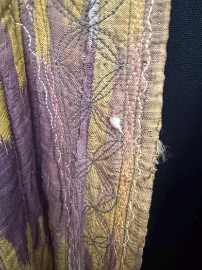 Antique Uzbek Chapan Ikat Robe | Hand Quilted Silk Cotton Coat