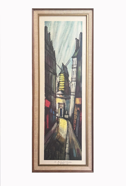 Vintage F. Depresle Mid Century Lithograph "Le Moulin de la Galette"