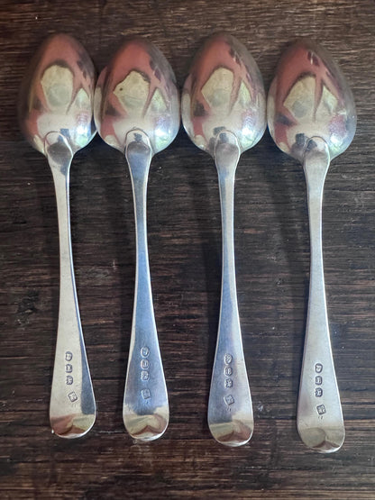Hallmarked 1814 Georgian Sterling Silver Teaspoons (Set of 4)