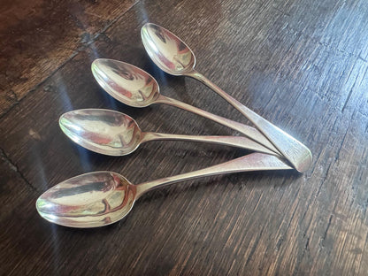 Hallmarked 1814 Georgian Sterling Silver Teaspoons (Set of 4)