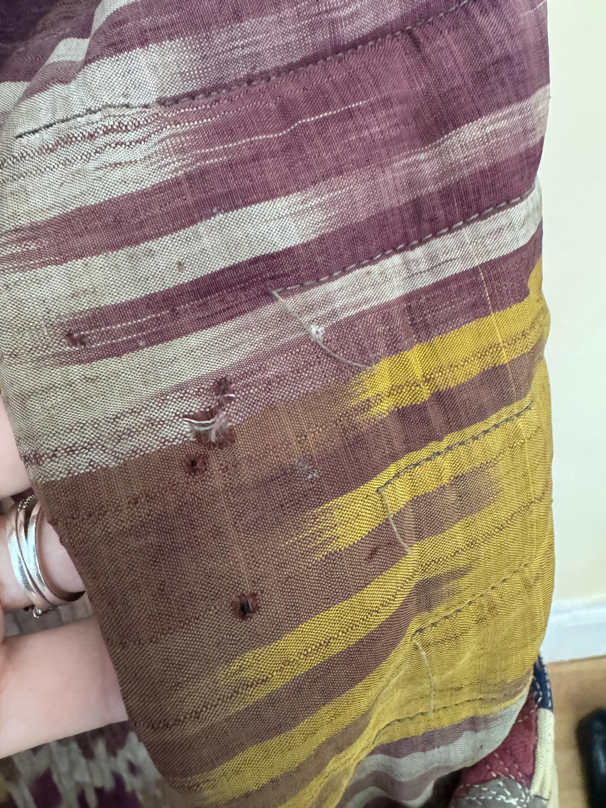 Antique Uzbek Chapan Ikat Robe | Hand Quilted Silk Cotton Coat
