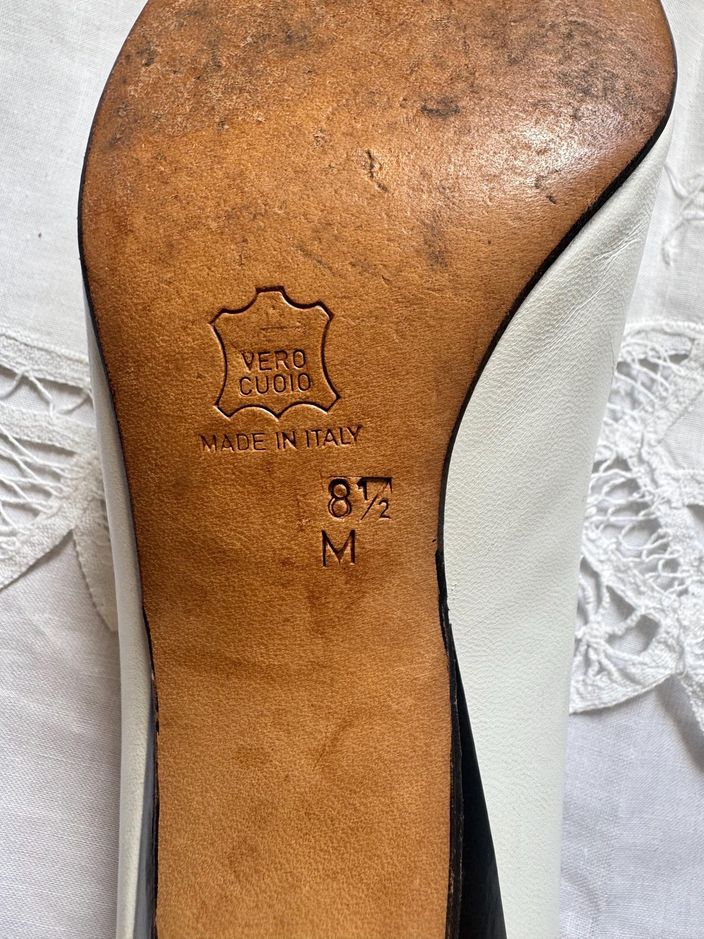 Vintage 1980s YSL White Leather Pumps