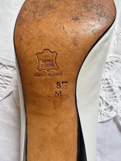 Vintage 1980s YSL White Leather Pumps