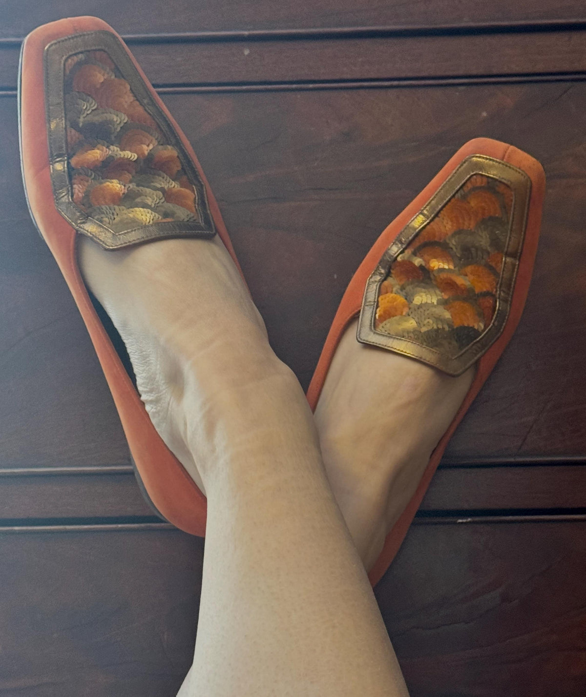 Vintage 90s Charles Jourdan Sequin Loafers