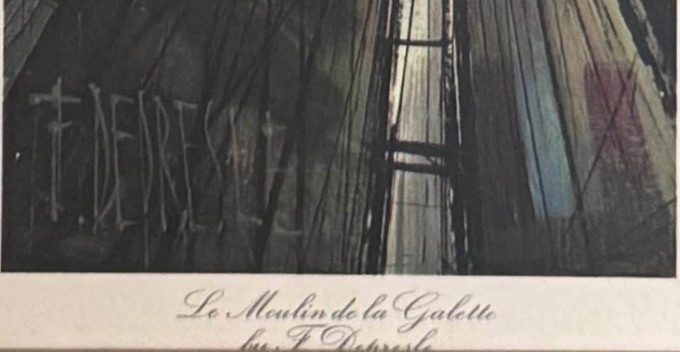 Vintage F. Depresle Mid Century Lithograph "Le Moulin de la Galette"