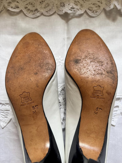 Vintage 1980s YSL White Leather Pumps