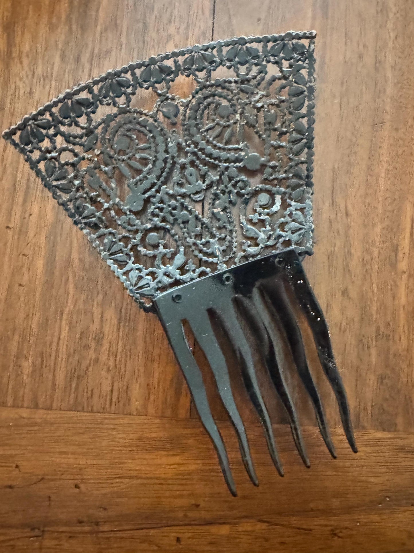 Antique 1880s French Jet Hair Comb